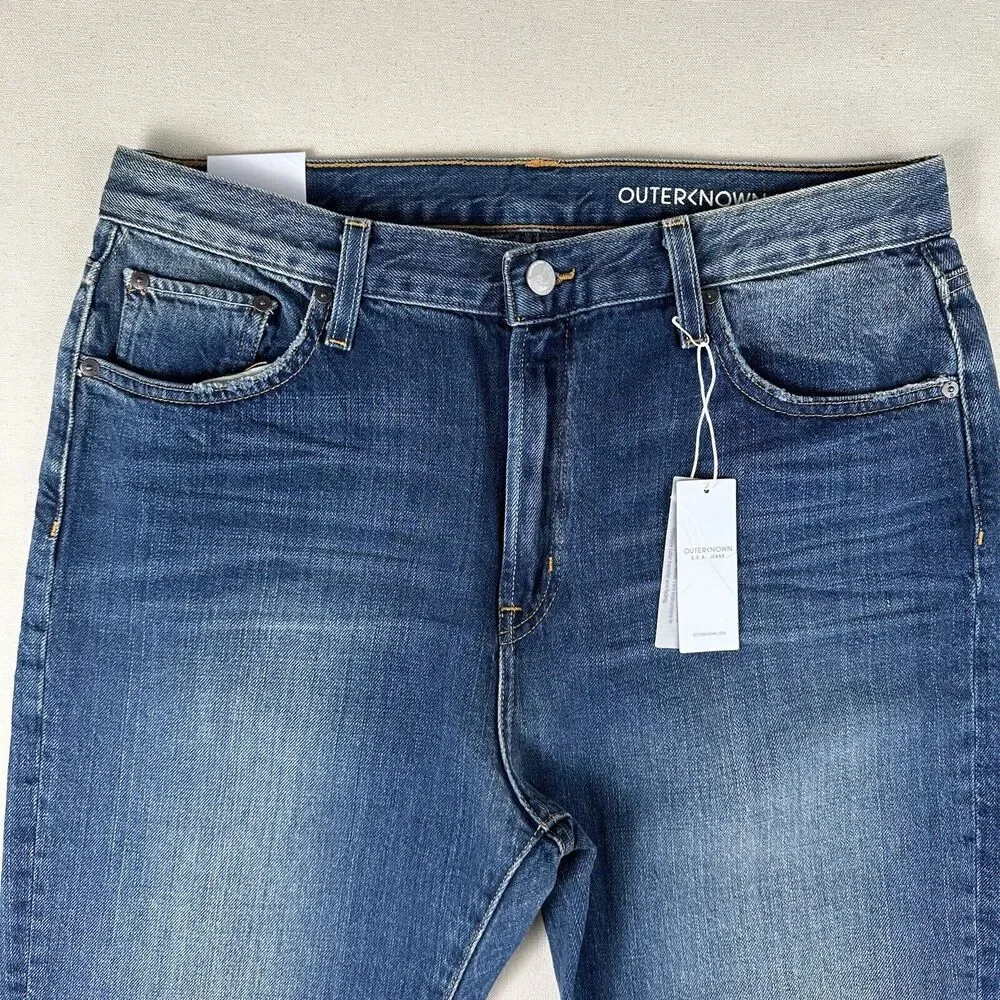 Outerknown Dune High Rise Slim‎ Fit Jeans Women’s 31 Blue Denim Stretch Pants
